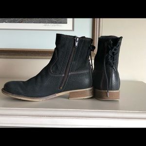 Josef Seibel black leather booties size 37